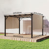 Outsunny 10' x 12' Retractable Pergola Canopy, Light Brown