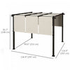 Outsunny 10' X 10' Metal Pergola With Retractable Canopy For Patio, Deck|Outsunny Pergola En Metal 10' X 10' Avec Auvent Retractable Pour Patio