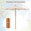 Costway 9 FT Patio Umbrella with Adjustable Height Rope Pulley Lift Vented Top 8 Sturdy Ribs Beige