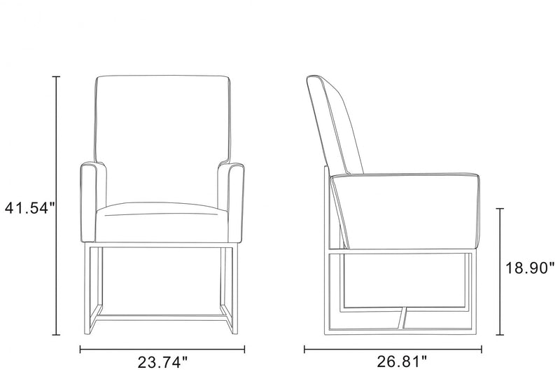 Element Modern 6-Piece Dining Chair Set in Champagne