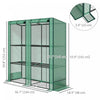 Outsunny Lean-to Mini Greenhouse With 3 Tier Shelves, Roll-up Doors, Green|Outsunny Mini Serre Adossee Avec Etageres A 3 Niveaux, Vert