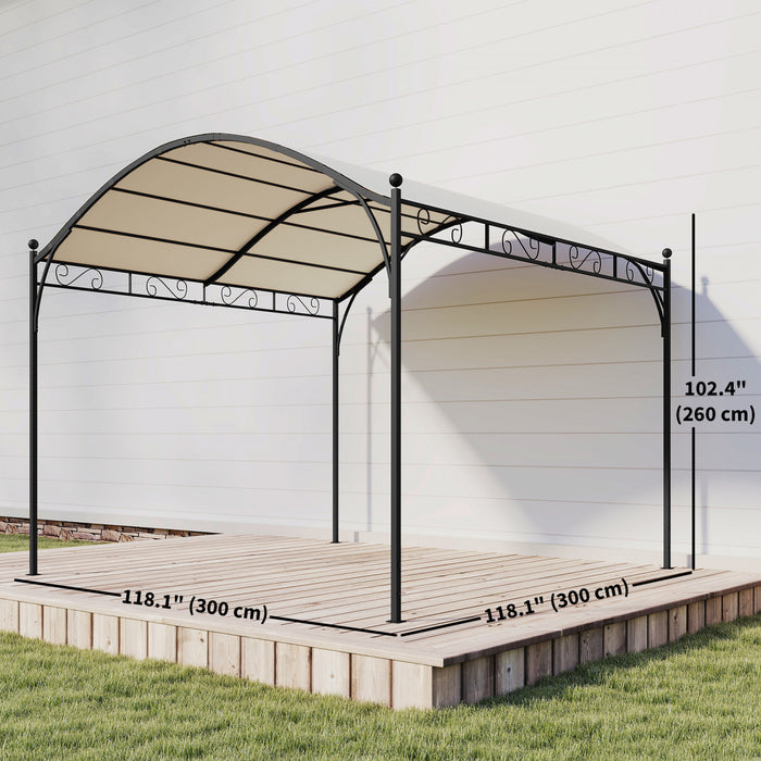 Outsunny 10' x 10' Pergola UV30+ Canopy Steel Frame, Cream White