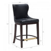Blair Modern Wood Upholstered Counter Stool in Black | Tabouret de comptoir Blair moderne en bois avec revetement en tissu, noir