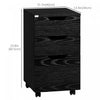 Homcom Mobile Filing Cabinet, 3 Drawer File Cabinet On Wheels|Homcom Classeur Mobile, Classeur A 3 Tiroirs Sur Roulettes