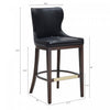 Blair Modern Wood Upholstered Barstool in Black - Set of 2 Bar Stool | Tabouret de bar Blair moderne en bois et tissu, noir - Lot de 2