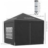 Outsunny 10'x10' Outdoor Pop Up Party Tent Gazebo Canopy With Carrying Bag (black)|Outsunny 10'x10' Tente De Reception Tonnelle Avec Sac De Transport, Noir