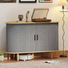 HOMCOM 47" Modern Sideboard Buffet Cabinet with Tambour Sliding Doors Grey