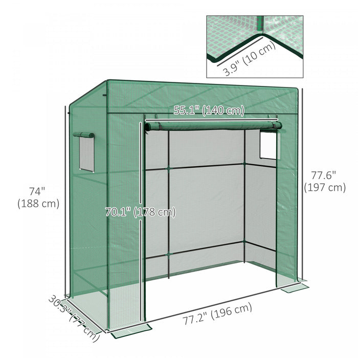 Outsunny Tomato Greenhouse With Reinforced Pe Cover Walk-in Green House