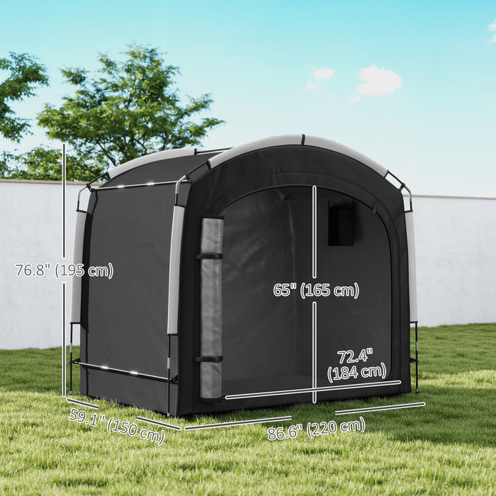 Outsunny Bike Storage Tent Shed with Carry Bag for 3-4 Bikes, Black