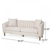 Taylor 84.5" Linen-look Fabric Condo Size Sofa With Wood Legs - Beige White | Sofa De Format Condo Taylor De 84,5 Po, Tissu aspect lin, Pattes En Bois - Beige Blanc