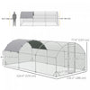 Pawhut Galvanized Large Metal Chicken Coop Cage Walk-in Enclosure Poultry Hen Run House Playpen Rabb|Pawhut Grand Poulailler En Metal Galvanise, Avec Couverture, Pour L'exterieur De La Cour 110.25 "l X