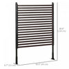 Outsunny Picket Metal Garden Fence 4 ft Outdoor Fencing with Feet, Brown