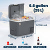 Outsunny 12 Volt Car Refrigerator, 26QT Car Fridge with App Control, 12/24V DC and 100-240V AC, -4℉-68℉, Portable Electric Freezer Compressor Cooler for Truck SUV Travel Camping