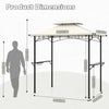 Costway 8' X 5' Grill Gazebo With 2 Shelves 7 Hooks Metal Frame Soft Top Beige