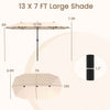 Costway 13 FT Large Patio Umbrella Outdoor Double-Sided Table Market Umbrella for Garden Beige
