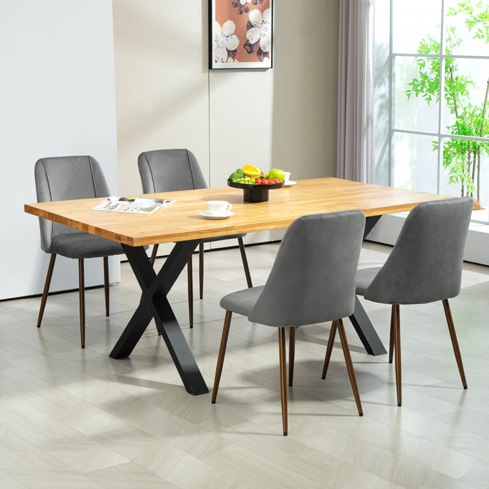 HOMCOM Dining Chairs Set of 4, Velvet Accent Chair, Dark Grey