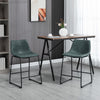 HOMCOM Bar Stools Set of 2, Counter Height Barstools with Back