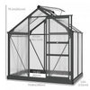 Outsunny 6' X 4' Clear Polycarbonate Greenhouse Walk-in Green House Garden Plants Grow Galvanized Ba|Outsunny Serre Chaude De Jardin De Plain-pied Avec Porte Coulissante