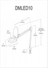 Dainolite LED Magnifier Lamp 8w 5d Lens Black Finish|Lampe à loupe à lentille 5 D de Dainolite avec fini noir et ampoule à DEL de 8 W