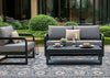 Cabana Blue White Elegant Border Outdoor Rug, 7'10" x 10'6" Outdoor Area Rug | Tapis d'exterieur Cabana bleu et blanc a bordure elegante, 7'10" x 10'6"