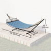 Outsunny Hammock with Stand Heavy Duty 139", Blue and White