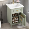 Jocelyn 20" Bathroom Vanity with Ceramic Sink and Solid Rubberwood Frame, Green | Jocelyn Meuble-lavabo de 20" avec vasque en ceramique et structure en bois caoutchouc massif, Blanc
