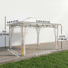 Outsunny 10' x 12' Patio Gazebo, Double Roof Gazebo Canopy Shelter, Cream
