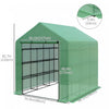 Outsunny 8' X 6' X 7' Portable Walk-in Greenhouse Hot House With 18 Shelves, Water/uv Resistant Weat|Outsunny 8' X 6' X 7' Serre Portative A Eau/uv Avec 18 Etageres, Couverture Et Porte Roulante.