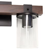 Arezzo 3 Light Vanity, Clear Glass, Brown, 22"L Lamp | Arezzo Luminaire de salle de bain a 3 lumieres, Verre transparent, Brun, 22 po L
