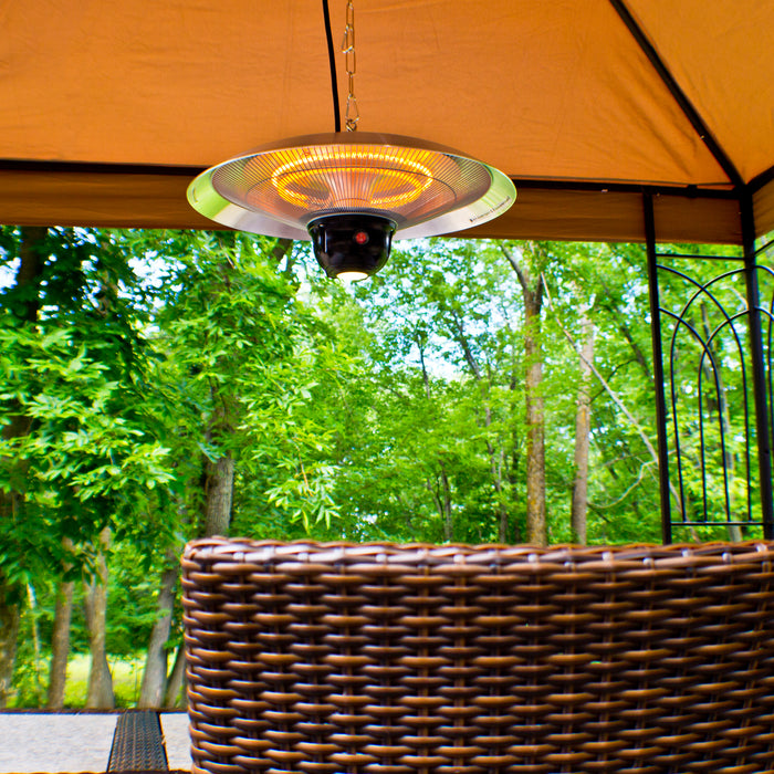 Energ+ Infrared Electric LED Hanging Patio Heater - HEA-21522 SILVER