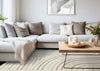 Forte Cream Beige Brown Curvy Lines Area Rug - 5'3" x 7'5"|Carpette Forte crème, beige et brune à motif de lignes courbées - 5 pi 3 po x 7 pi 5 po