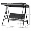 Outsunny 3-seater Swing Chair Covered, Black