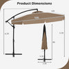 Costway 10 FT Offset Hanging Umbrella Patio Cantilever Umbrella with Cover Brown