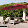 Costway 15FT Patio Double-Sided Umbrella Crank Outdoor Garden Market Sun Shade Wine