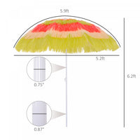 Outsunny 6ft Beach Umbrella Sun Shade