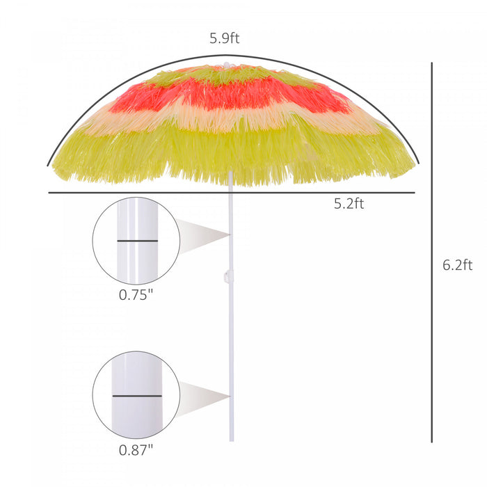 Outsunny 6ft Beach Umbrella Sun Shade