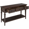 Sabina Solid Wood Console Table With 3 Drawers And Shelf - Espresso | Table Console Sabina En Bois Massif Avec 3 Tiroirs Et Etagere - Espresso