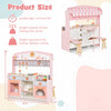 Costway 2 In 1 Kids Play Kitchen & Restaurant Double-sided Pretend Playset With Canopy