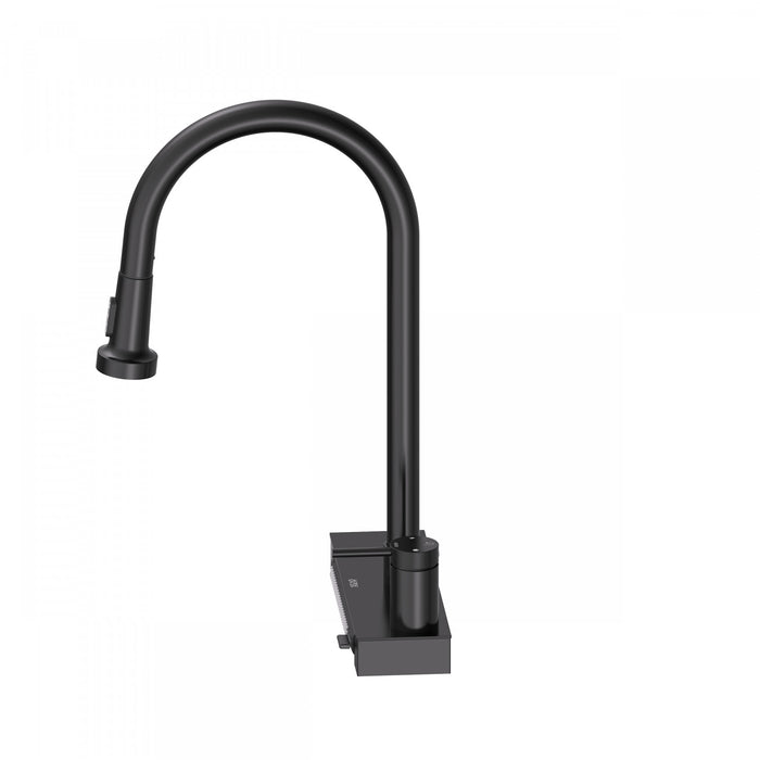 4 Function Pivoting Waterfall Pull-Down Kitchen Faucet with Power Wash, High Arc. Black-FCWRMBKD1 Laundry Combo