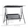 Outsunny 2-person Patio Swing Chair With Adjustable Canopy For Porch Garden|Outsunny Chaise Balancoire De Patio Pour L'exterieur, Noir