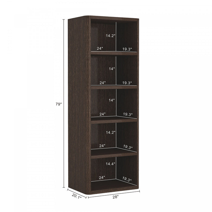 Rivington Modern 28\" Open Bookcase in Dark Walnut - Set of 3