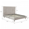 Crosby Modern Upholstered Velvet King Bed in Greige | Lit king moderne Crosby en velours capitonne coloris grege