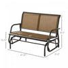 Outsunny Double Glider Outdoor Steel Sling Fabric Gliding Bench, Brown