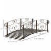 Outsunny 6FT Garden Bridge with Safety Rails Decorative Pond Bridge, Brown
