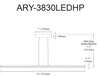 Dainolite Array LED Horizontal Pendant 30w 36" Matte Black Finish White Acrylic Diffuser Lamp|Luminaire suspendu horizontal Array de Dainolite de 36 po en acrylique blanc qui diffuse la lumière, avec fini noir mat et ampoule à DEL de 30 W