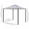 Outsunny 9.6' X 9.6' Patio Gazebo Outdoor Pavilion 2 Tire Roof Canopy Shelter Garden Event Party Ten|Outsunny Pavillon De Jardin Tonnelle Barnum Style Colonial Double Toit Toiles Moustiquaires Amovible