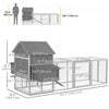 Pawhut Extra Large Chicken Coop, Wooden Chicken Run With Nesting Boxes, Run, Doors, Tray, Ramp For 4|Pawhut Poulailler, Parc A Poules En Bois Avec Nichoirs, Parcours, Portes, Plateau, Rampe Pour 4-6 Po