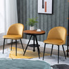 HOMCOM Dining Chairs Set of 2, Mid-Back Velvet-touch Upholstery Side Chair