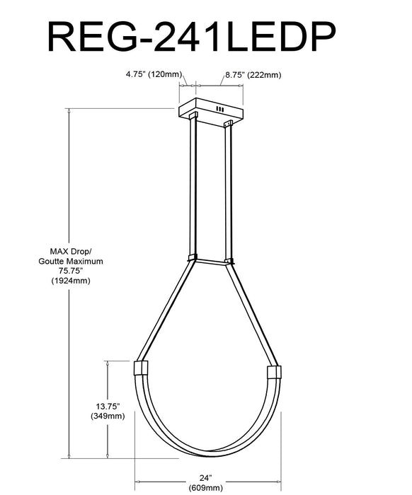 Dainolite Regan LED Pendant 30w Aged Brass White Silicone Diffuser Lamp