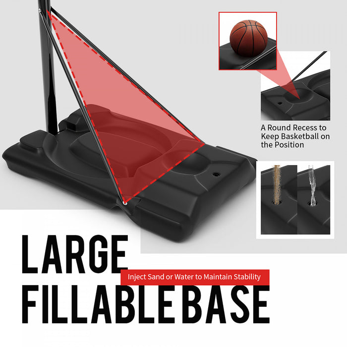 Costway Height Adjustable Portable Basketball Hoop System Shatterproof Backboard Wheels 2 Nets